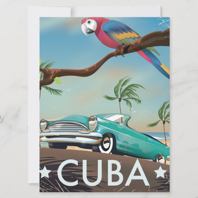 Cuba vintage retro impressão de viagem (Frente)