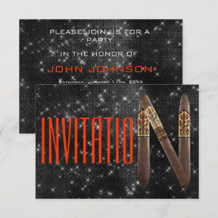 Cubana Havana - Convite Black Sparkly Night