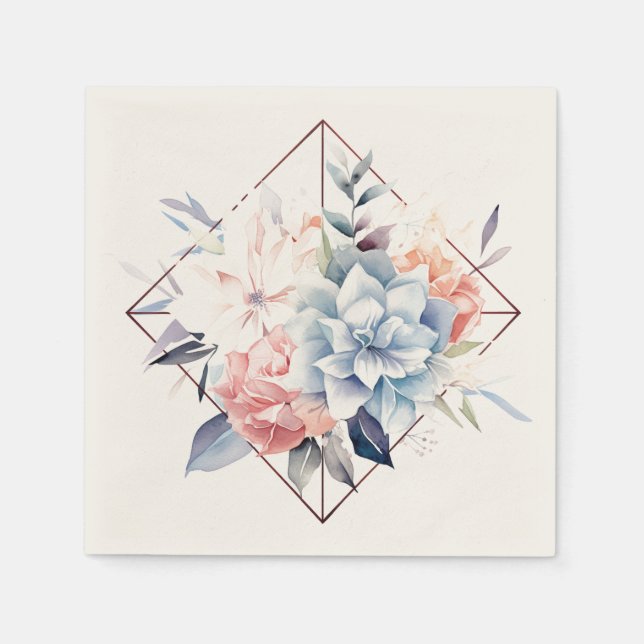 Cube-Flower-2: Guardanapos de Casamento Personaliz (Frente)