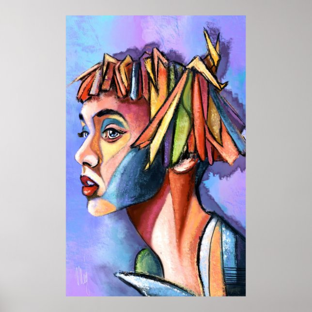 Cubism Art Lady Poster (Frente)