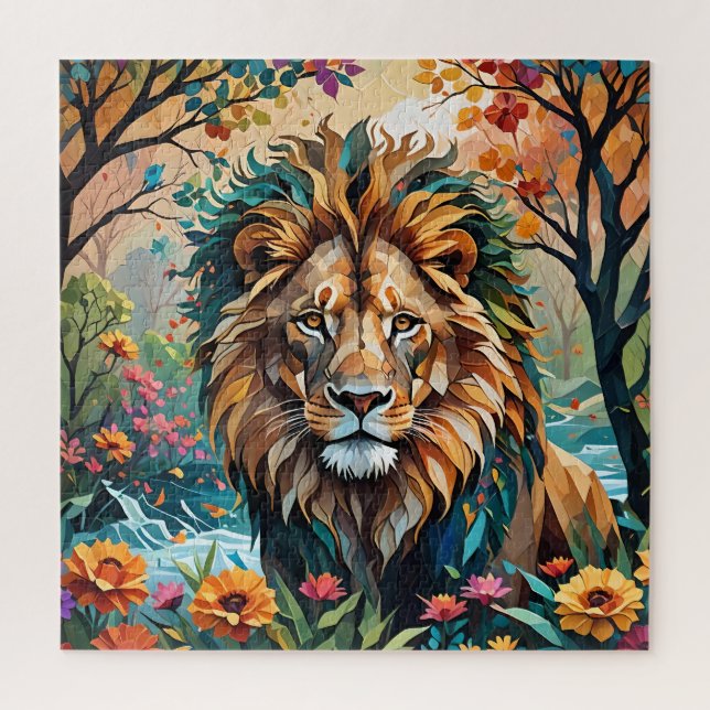 Cubismo Lion Quebra-cabeça (Vertical)