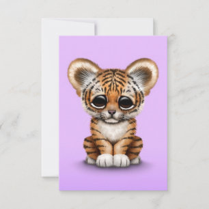 Cubo Adorável de Tigre de Bebê em Roxo