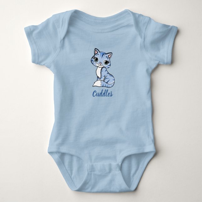 Cuddles body azul de kitty para bebê (Frente)
