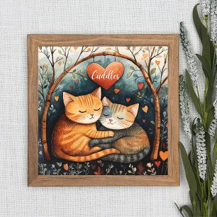Cudles Snuggles e Gatinho Love Poster Wall Art