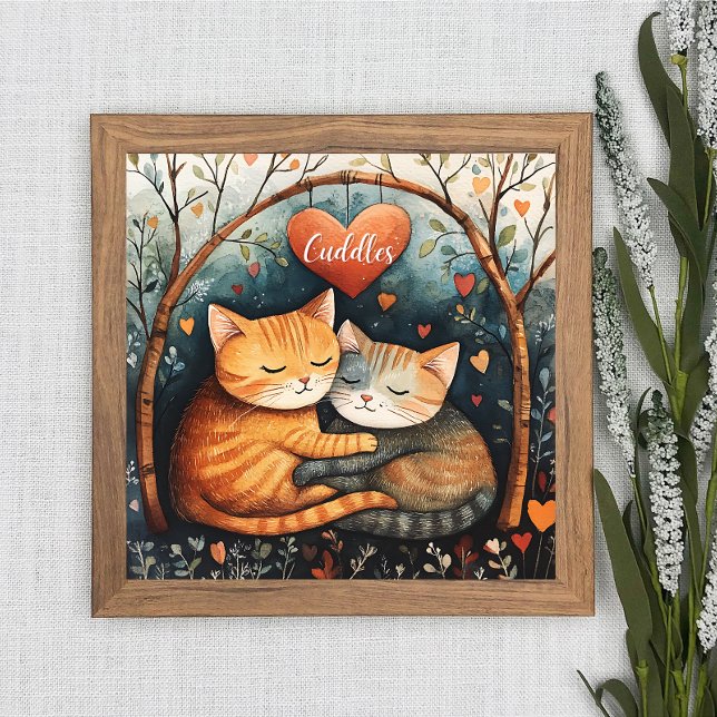 Cudles Snuggles e Gatinho Love Poster Wall Art (Criador carregado)