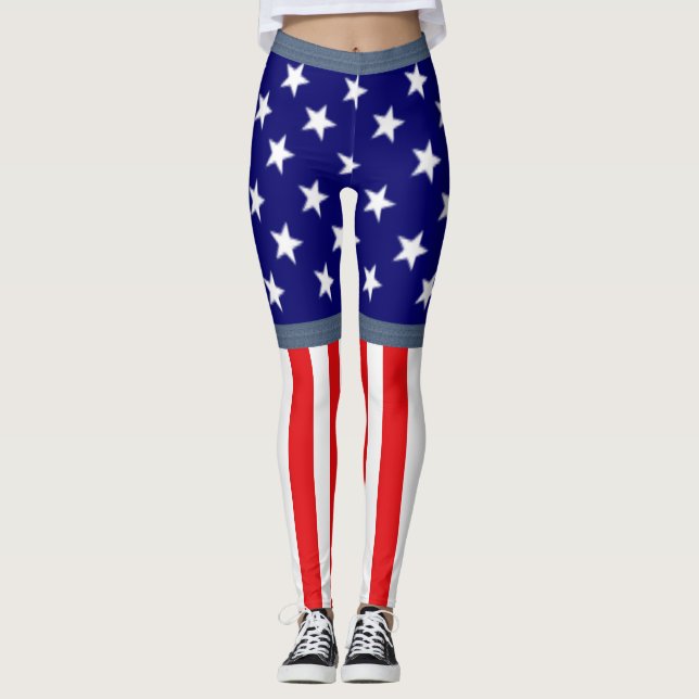 Cuecas Leggings da Bandeira Americana (Frente)