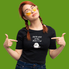 Cuidado com a camiseta de moto Biker Cat