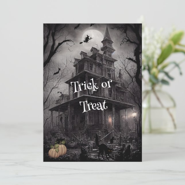 Cuidado com o convite do Festa de Halloween das Br (Em pé/Frente)