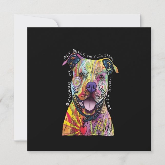 Cuidado com os cães Pitbull que roubarão seu coraç (Frente)