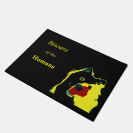 Cuidado com os Humanos Tapete de Borracha para Cãe