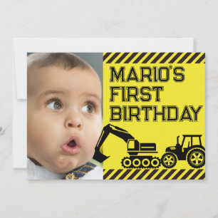 Cuidado! Convite de Aniversário de Um Ano Engraçad