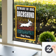 Cuidado personalizado com o aviso do Dachshund Dog