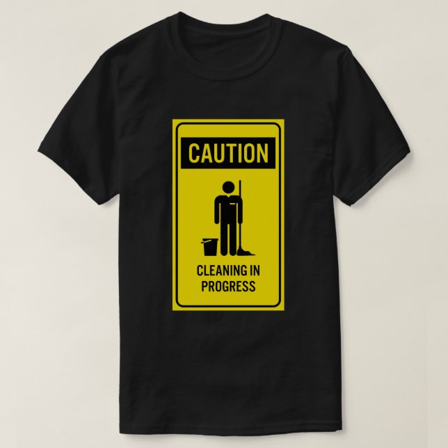 Cuidado que limpa t-shirt em andamento do sinal (Frente do Design)