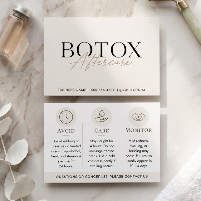 Cuidados Pós Botox Bege Minimalista  (Criador carregado)