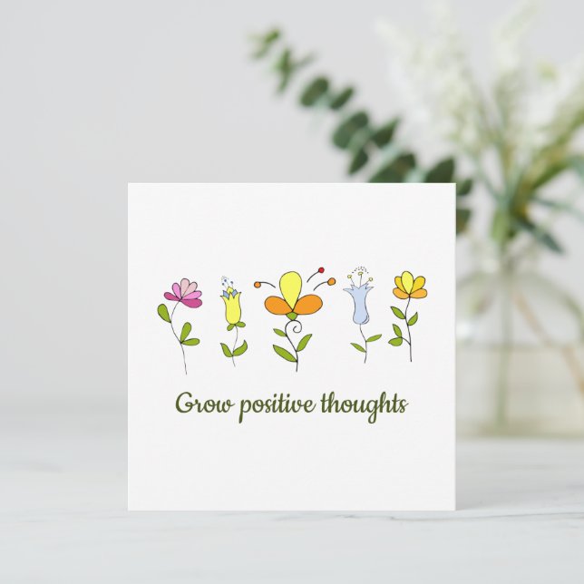 Cultivar flores de pensamentos positivos (Em pé/Frente)