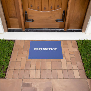 Cumprimento "Howdy" ou Nome, Tapete de Entrada Azu