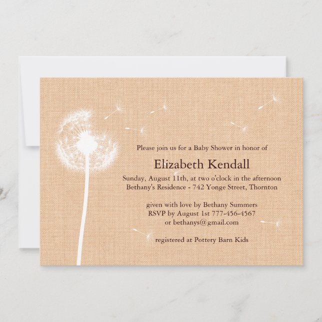 Cumprimentos convite do chá de fraldas de (Frente)