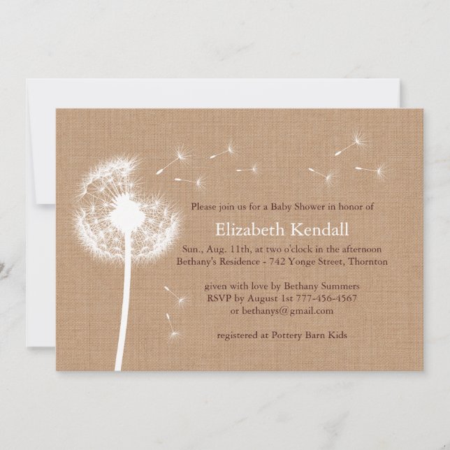 Cumprimentos convite médio do chá de fraldas de (Frente)