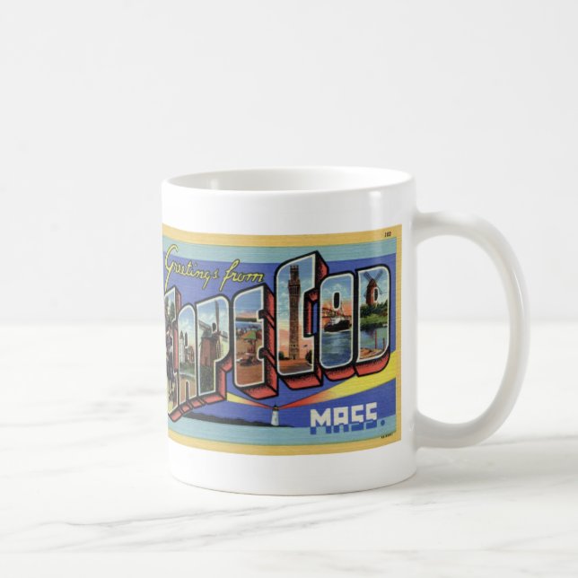 Cumprimentos da caneca do cartão do vintage de (Direita)