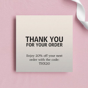 Cupão de Cartões de agradecimentos Bold Elegante l