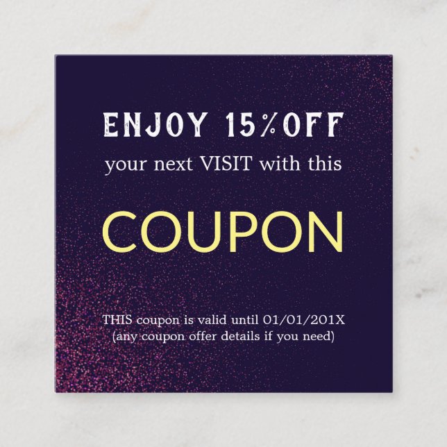 Cupão de Desconto do Salão Simples Moderno (Frente)