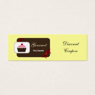 cupão de desconto vermelho de cupcakes bonitos