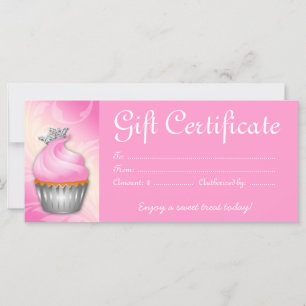 Cupcake com Certificado de Presente com Prata Rosa