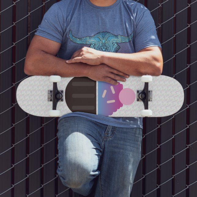 Cupcake com Nome de Cobertura Purpurina Skate (Ao ar livre 3)