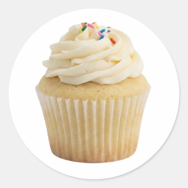 Cupcake de Baunilha com Adesivo de Buttercream (Frente)