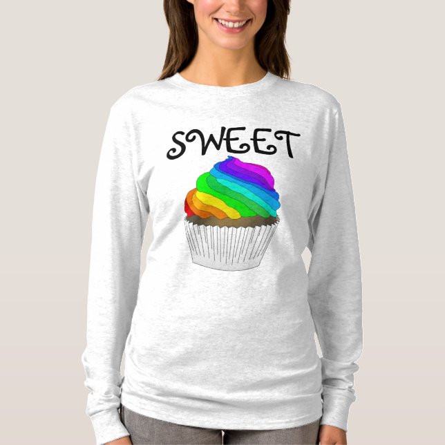 CUPCAKE DE CAIXA-CHUVA, SENHORAS T-Shirts (Frente)