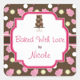 Cupcake de Chocolate Personalizado e Adesivos para