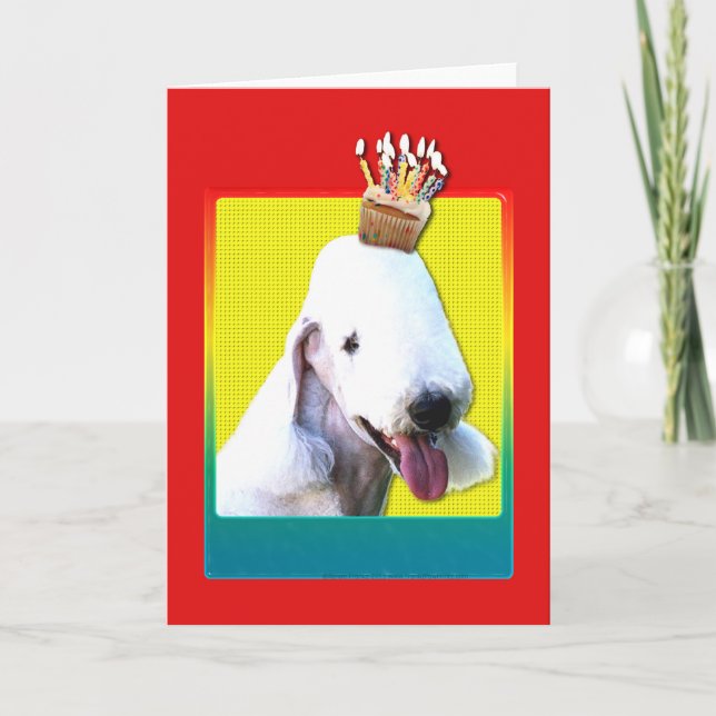 Cupcake de Convite - Bedlington Terrier (Frente)