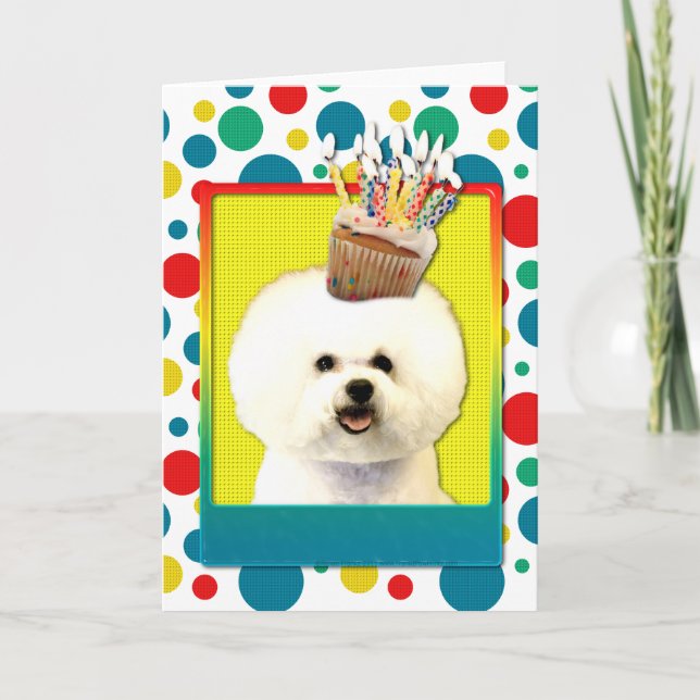 Cupcake de Convite - Bichon Frise (Frente)