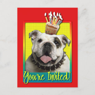 Cupcake de Convite - Bulldog - Light