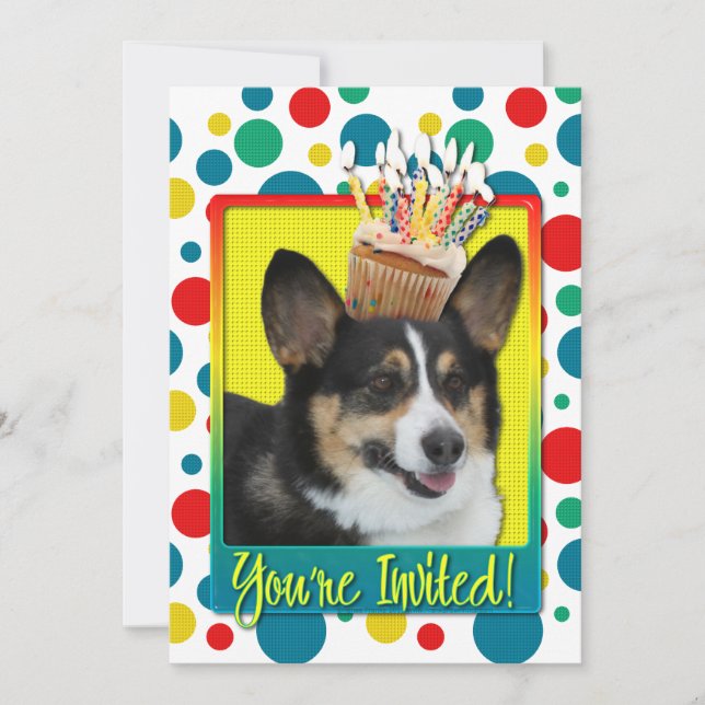 Cupcake de Convite - Corgi (Frente)