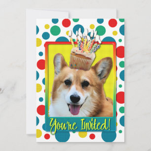 Cupcake de Convite - Corgi - Owen