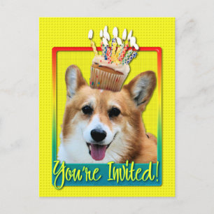 Cupcake de Convite - Corgi - Owen