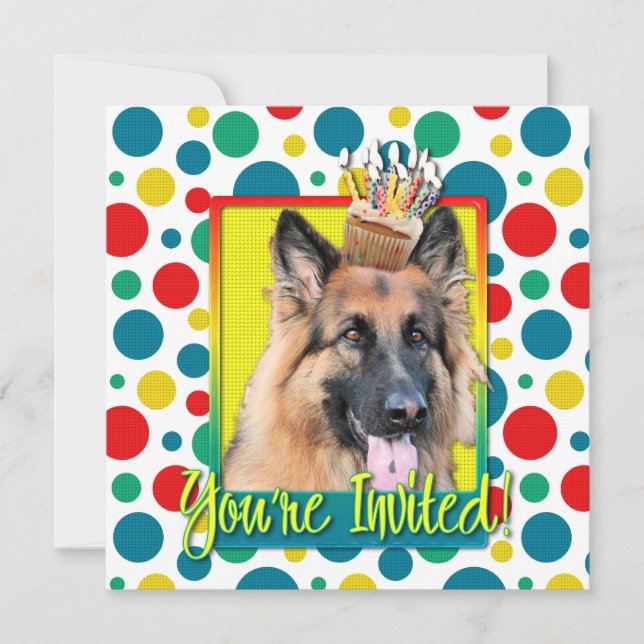Cupcake de Convite - German shepherd - Oportunidad (Frente)