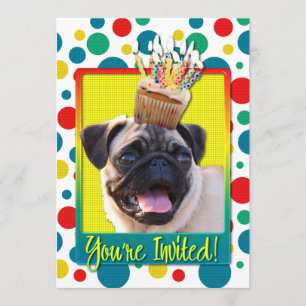 Cupcake de Convite - Pug