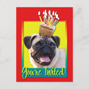 Cupcake de Convite - Pug