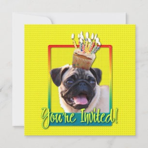 Cupcake de Convite - Pug