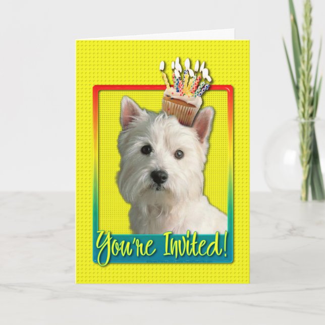Cupcake de Convite - West Highland Terrier (Frente)