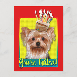 Cupcake de Convite - Yorkshire Terrier