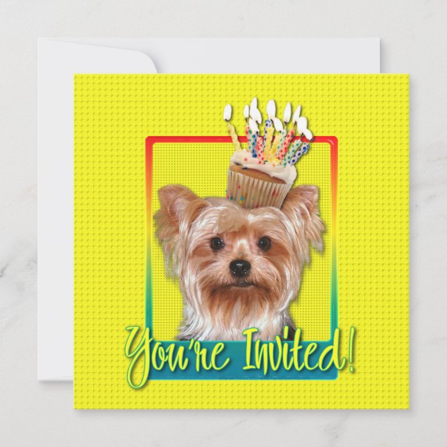 Cupcake de Convite - Yorkshire Terrier (Frente)