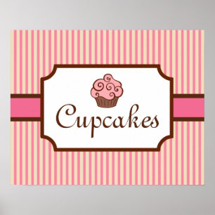 Cupcake de Impressão de Estilo Vintage