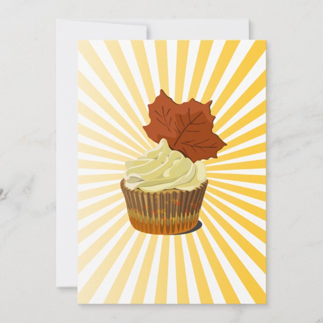 Cupcake de outono com padrão de linha de explosão (Frente)