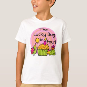Cupcake de sorte 4º aniversário T-shirts e present