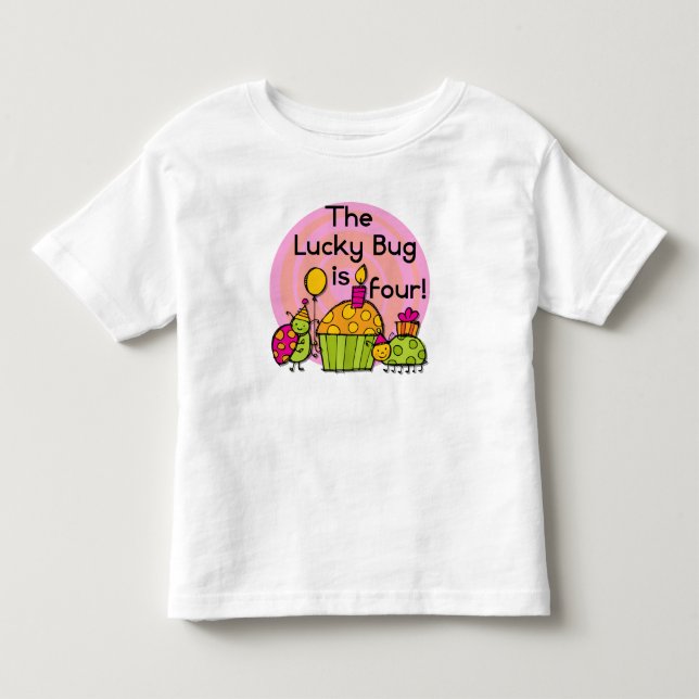 Cupcake de sorte 4º aniversário T-shirts e present (Frente)