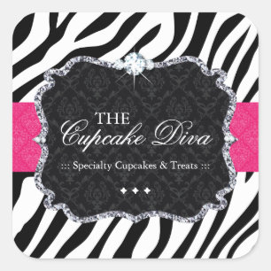 Cupcake de Zebra Sassy - Adesivos