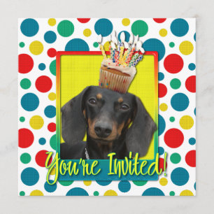 Cupcake do convite - Dachshund - Winston